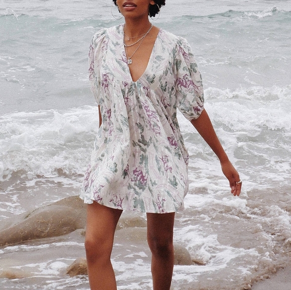 Urban Outfitters Dresses & Skirts - NEW UO Kimchi Blue Multicolor Western Printed Pria Puff Sleeve Mini Dress L